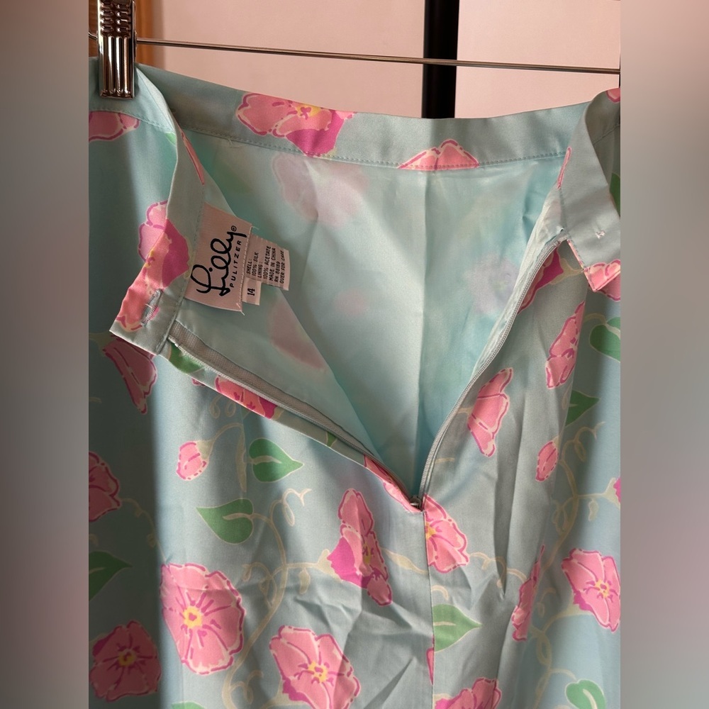Lilly Pulitzer Maxi Skirt in Light Blue and Pink Floral - Picture 9 of 12